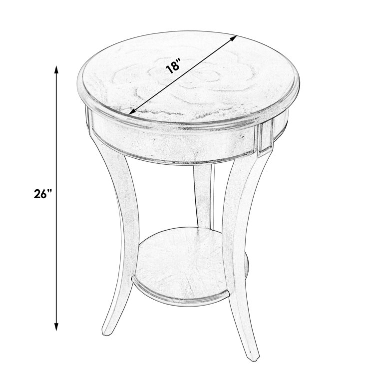 Transitional Olive Ash 18" Round Wood Side Table
