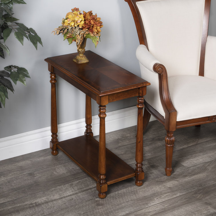 Devane Olive Ash Burl Rectangular Side Table with Storage