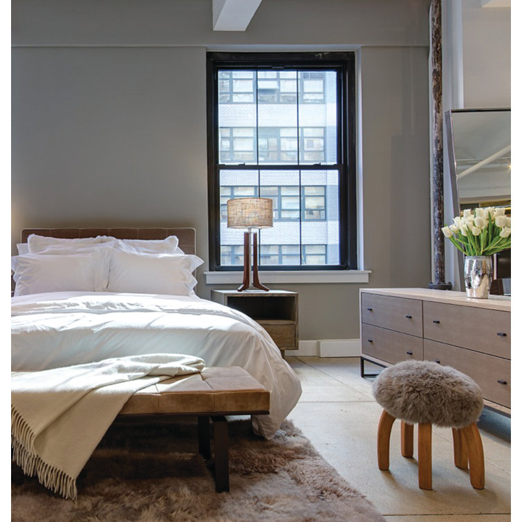 Forma 72'' Brushed Aluminum Maple Floor Lamp with White Linen Shade