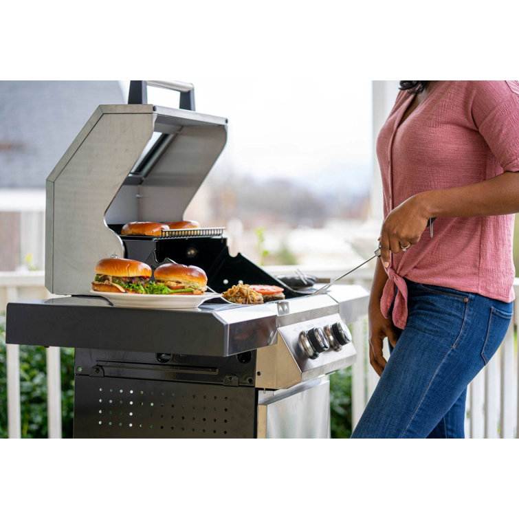 Monument 2-Burner Stainless Steel Propane Gas Grill with Clearview Lid
