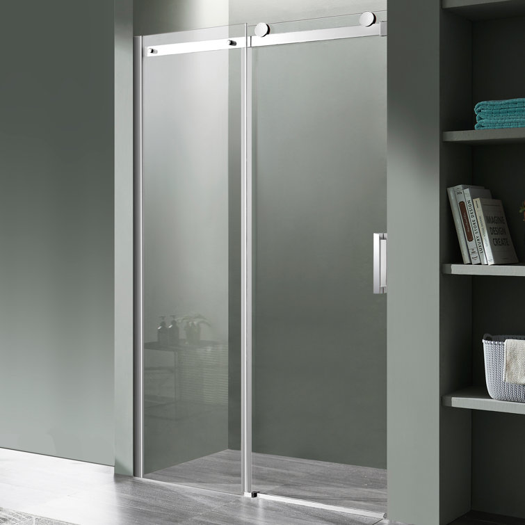 Rhodes 60" x 76" Frameless Chrome Sliding Shower Door