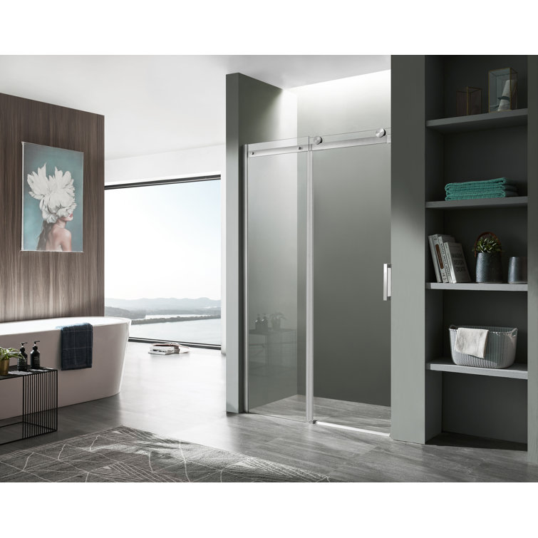 Rhodes 60" x 76" Frameless Sliding Shower Door in Brushed Nickel