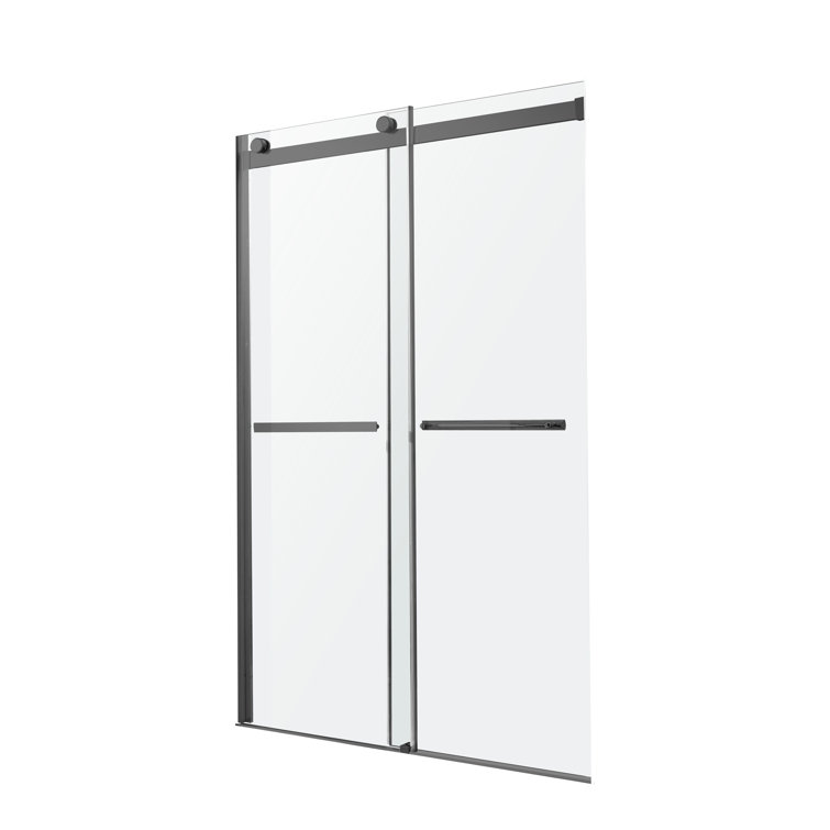 Kahn Matte Black Frameless Double Sliding Shower Door