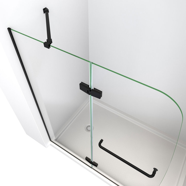 Aqua Ultra Frameless Satin Black 45" x 72" Shower Door