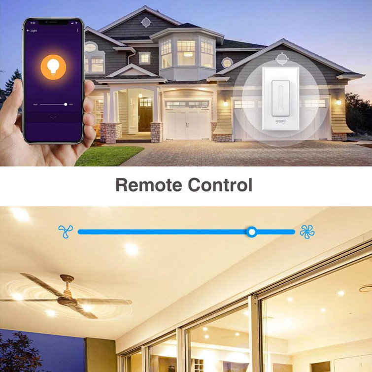 White PVC Smart Wi-Fi Dimmer Switch with Touch Panel