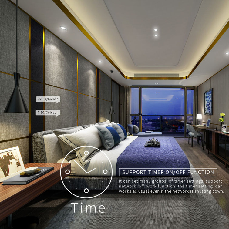 White PVC Smart Wi-Fi Dimmer Switch with Touch Panel