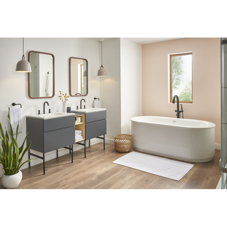 Studio S 24-Inch White Ceramic Rectangular Bathroom Sink with Overflow