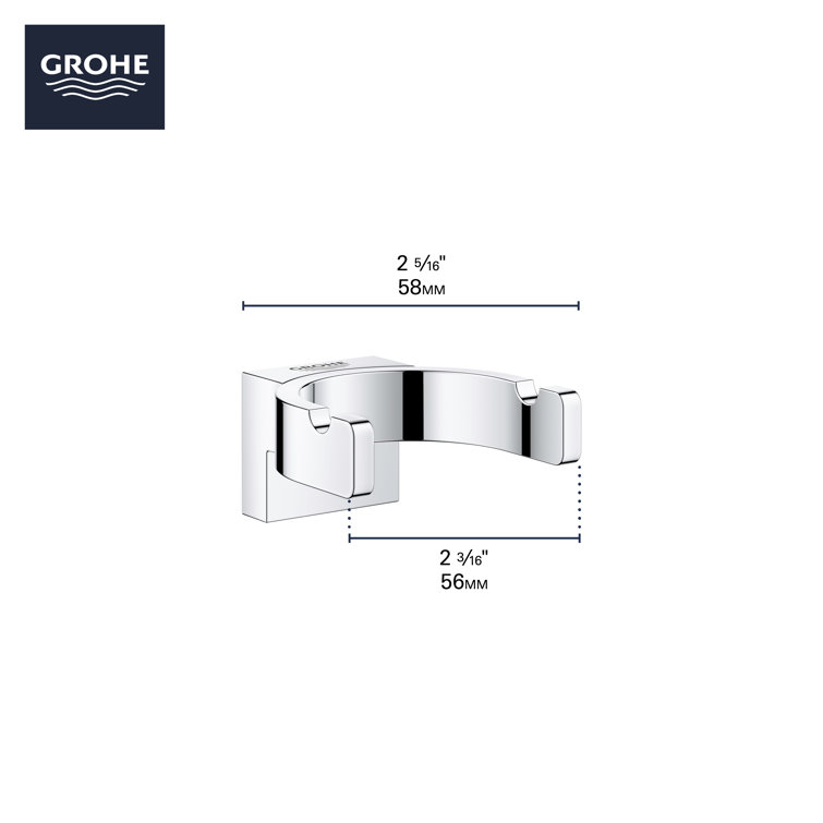 Chrome Wall Mounted Double Robe Hook