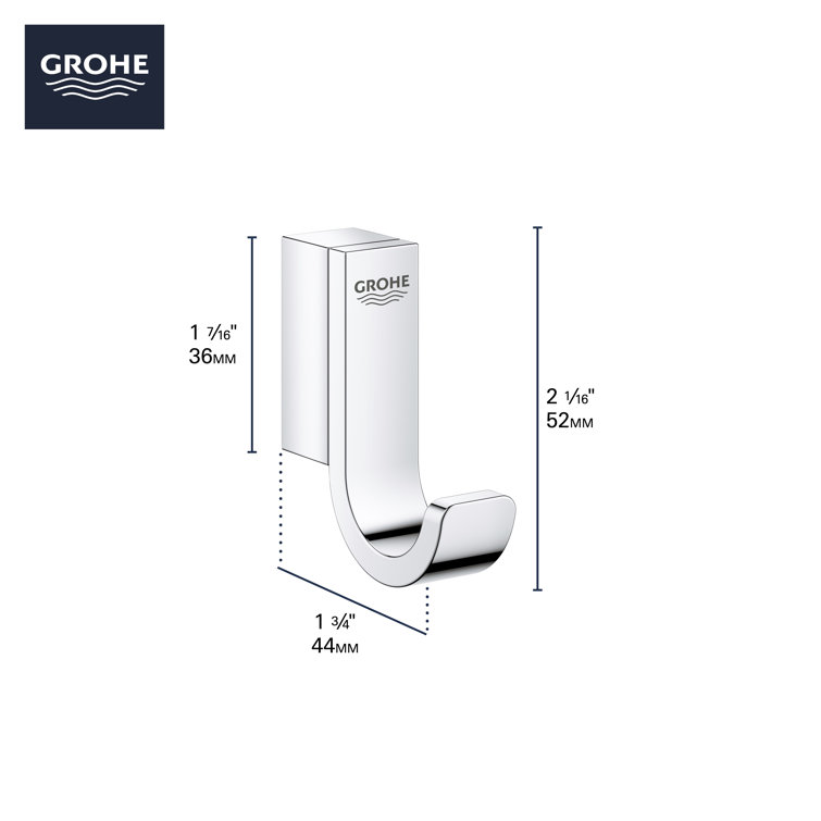 Chrome Wall Mounted Single Robe Hook