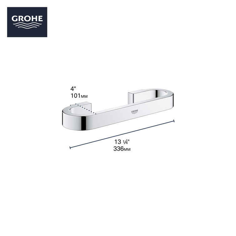 StarLight Chrome 12" Wall Mounted Metal Grab Bar