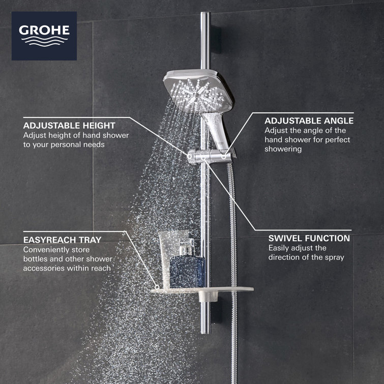 Eurocube Starlight Chrome Pressure Balance Shower Set