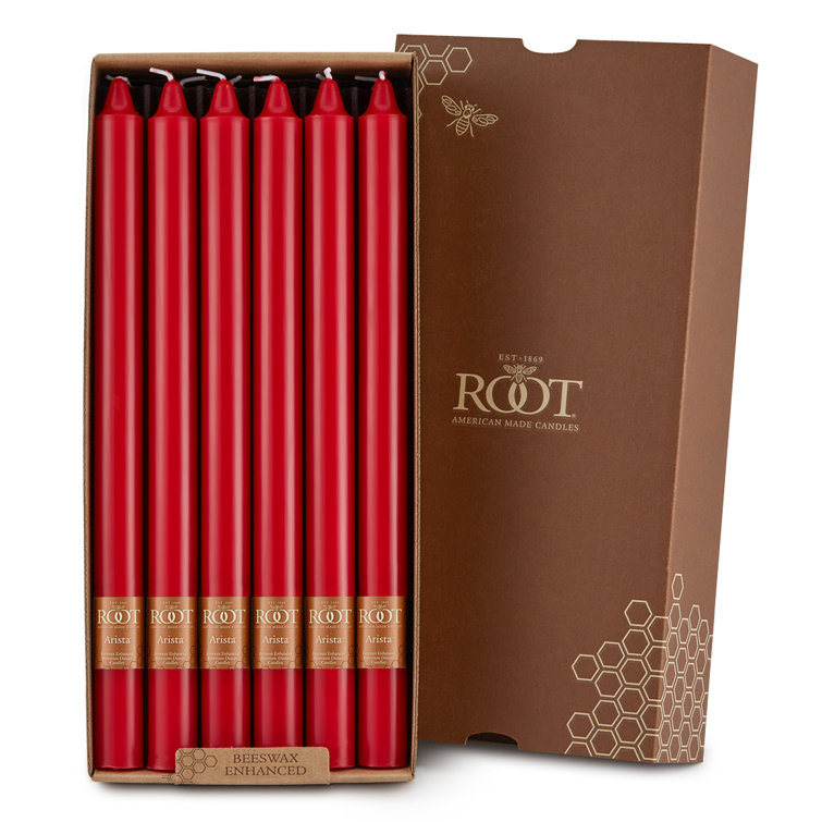 Elegant Red Beeswax 12" Taper Candles