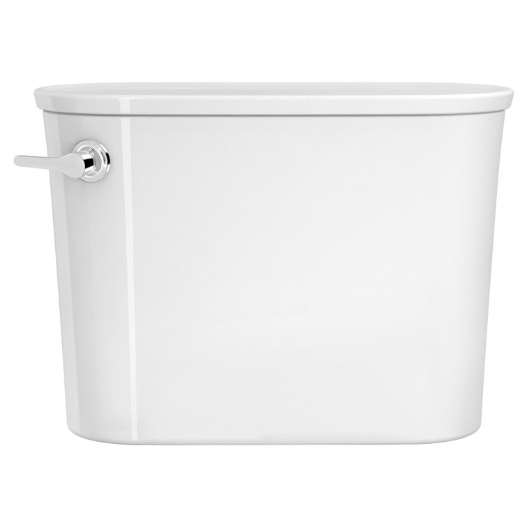 White Ceramic Minimalist Toilet Tank with Chrome Lever