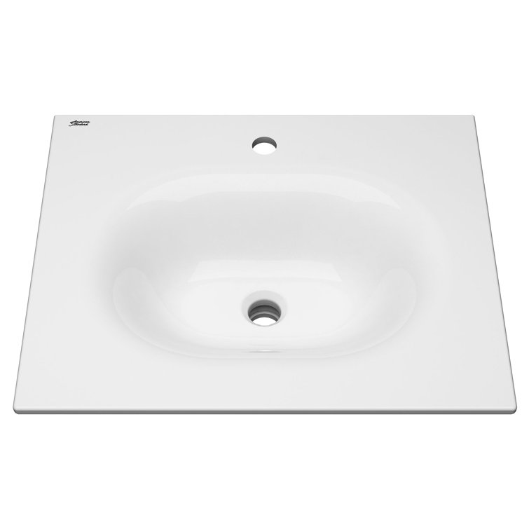Studio S 24'' White Ceramic Rectangular Bathroom Sink