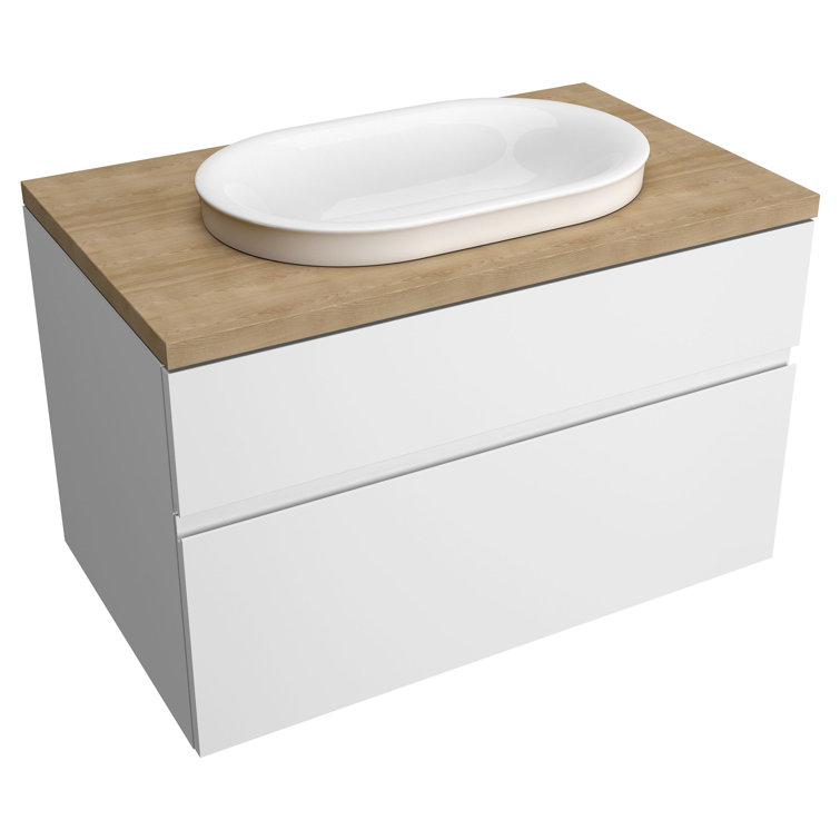 Studio S 33" White Wall-Mounted Single Bathroom Vanity