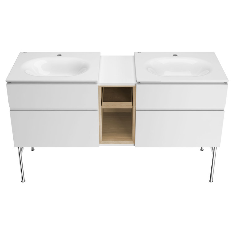 Studio S 24'' White Ceramic Rectangular Bathroom Sink