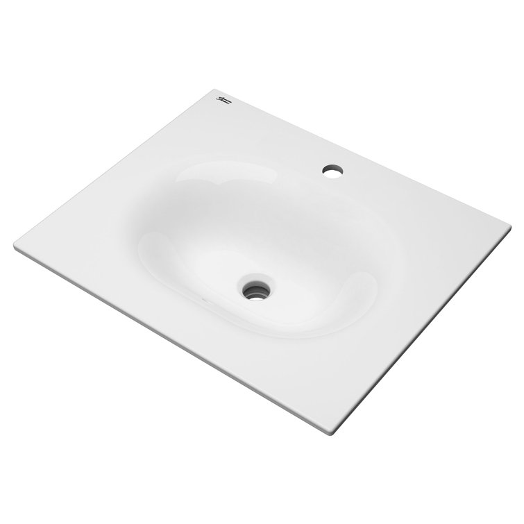 Studio S 24'' White Ceramic Rectangular Bathroom Sink