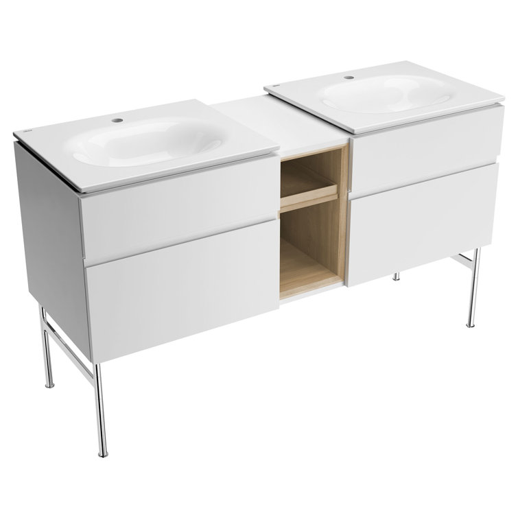 Studio S 24'' White Ceramic Rectangular Bathroom Sink