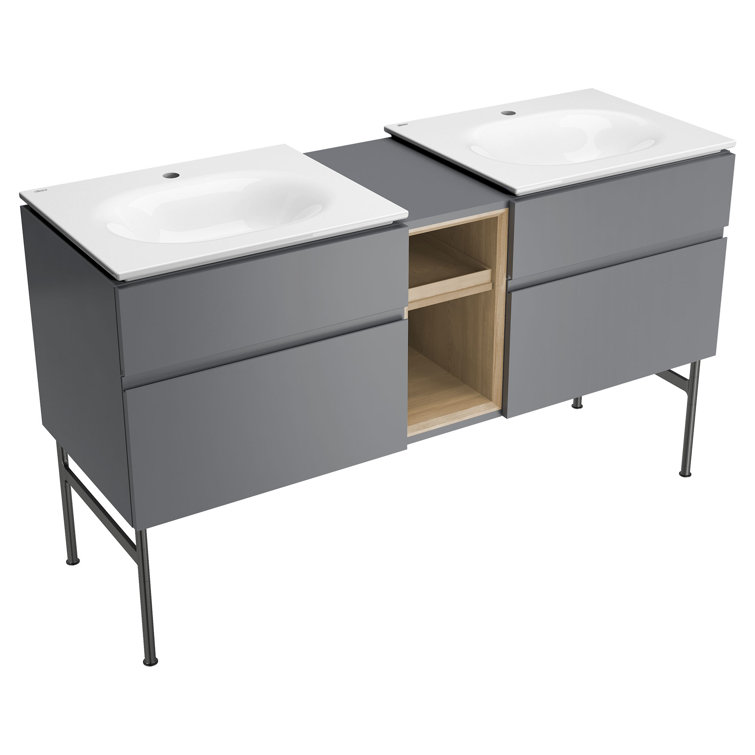Studio S 24'' White Ceramic Rectangular Bathroom Sink
