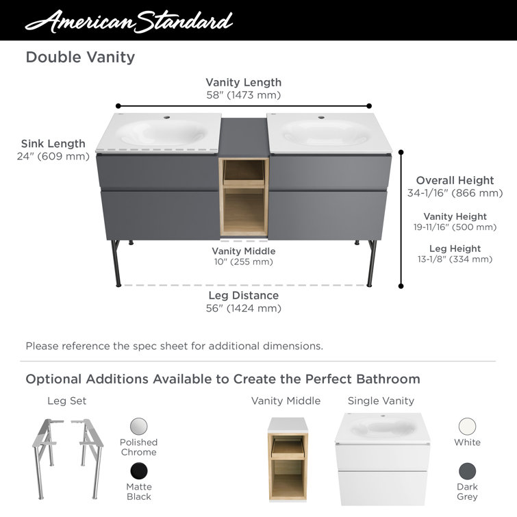 Studio S 24'' White Ceramic Rectangular Bathroom Sink