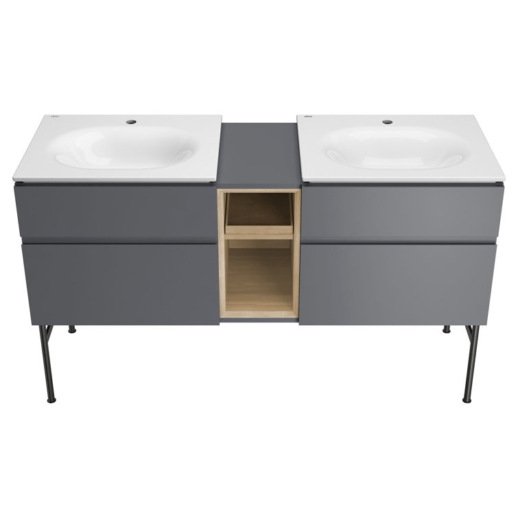 Studio S 24'' White Ceramic Rectangular Bathroom Sink