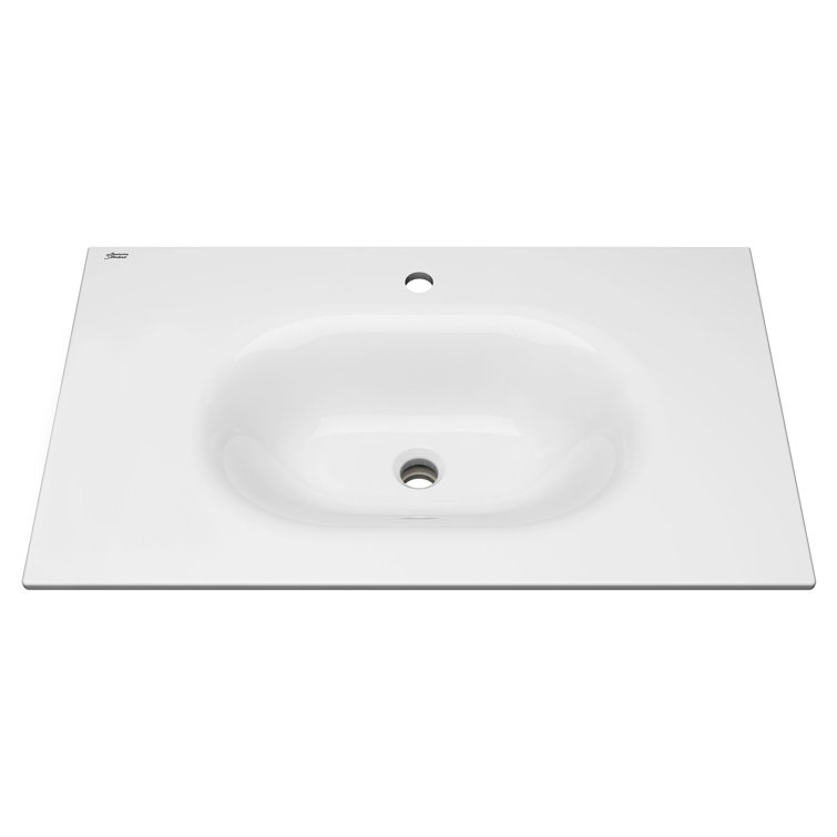 Studio S 33-Inch White Ceramic Rectangular Drop-In Bathroom Sink