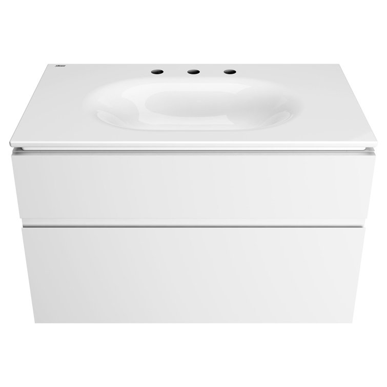 Studio S 33" White Wall-Mounted Single Bathroom Vanity