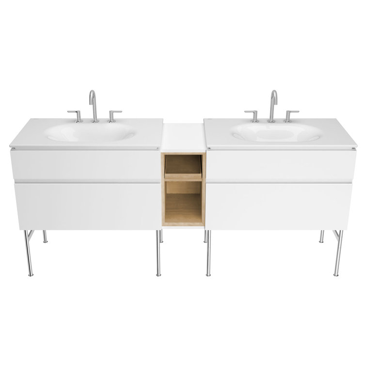 Polished Chrome Modern Widespread Bathroom Faucet with Lever Handles