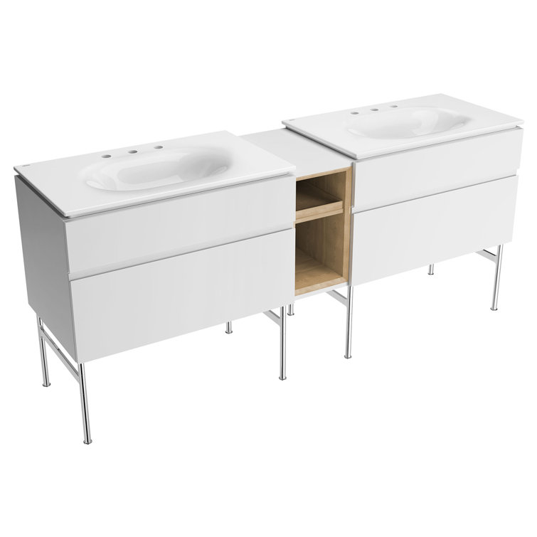Polished Chrome Freestanding Vanity Leg Set