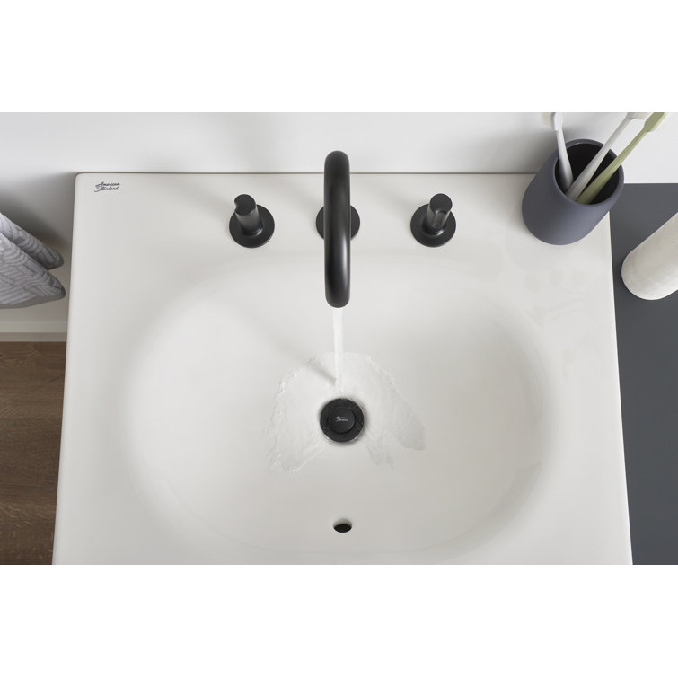 Studio S 24-Inch White Ceramic Rectangular Bathroom Sink with Overflow