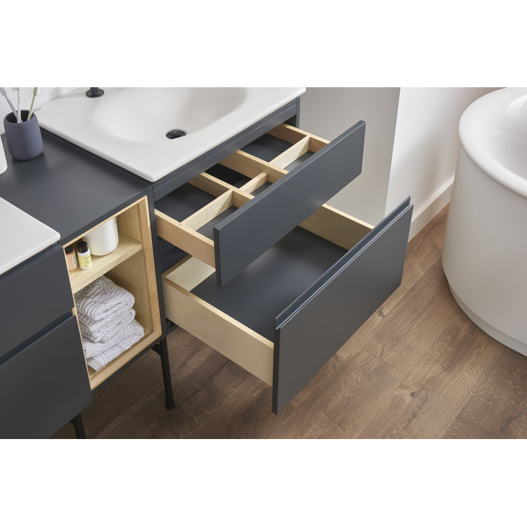 Studio S 24" Dark Gray Wall Mounted Single Bathroom Vanity