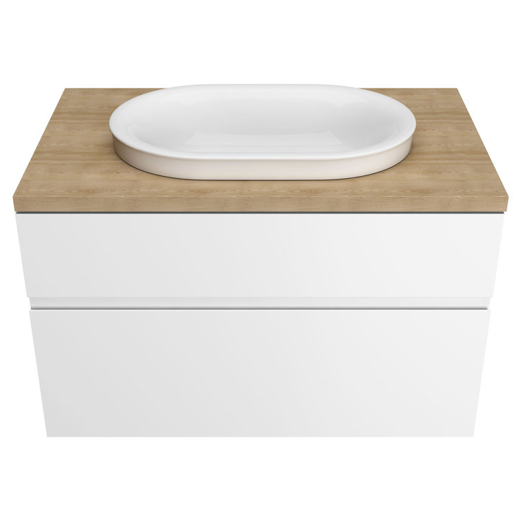 Studio S 33" White Wall-Mounted Single Bathroom Vanity