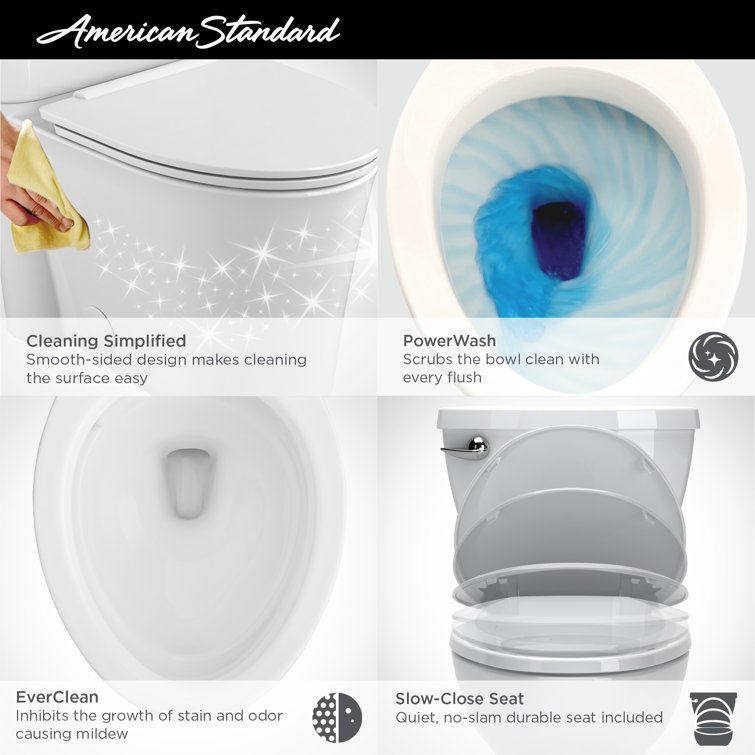 White Elongated Two-Piece High Efficiency Toilet with Seat