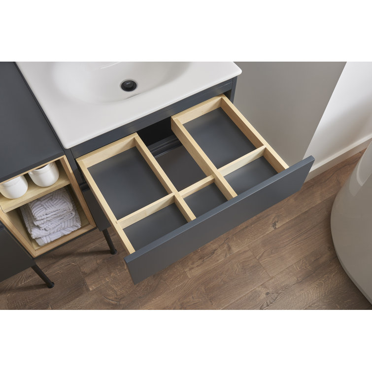 Dark Gray Wall-Mount Modular Bathroom Vanity Middle