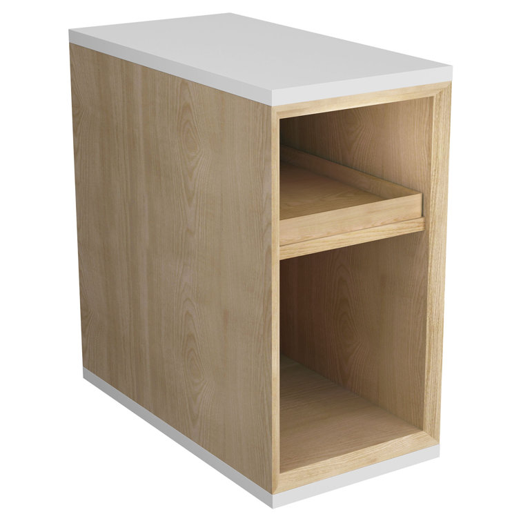 White Wall-Mount Bathroom Vanity with Storage Shelves