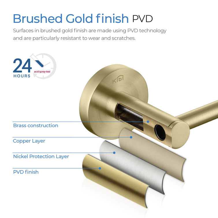 Brushed Gold Circular 4-Piece Metal Bathroom Hardware Set