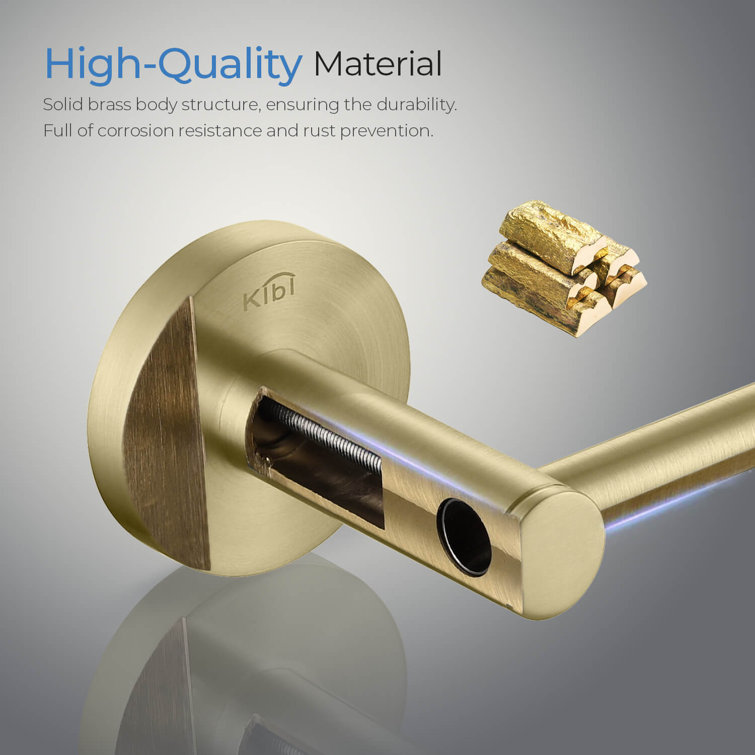 Brushed Gold Circular 4-Piece Metal Bathroom Hardware Set