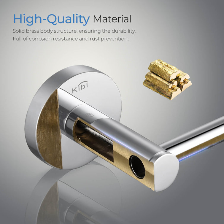 Chrome 24'' Wall Mounted Single Towel Bar