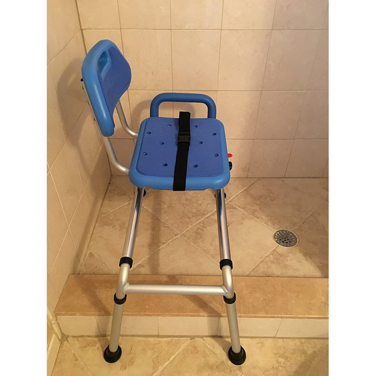 Blue Adjustable Plastic Sliding Transfer Bench with Swivel Seat