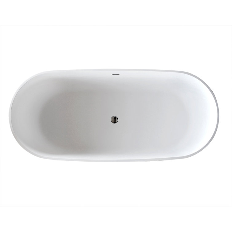 Badi 70.8'' Matte White Solid Surface Freestanding Bathtub