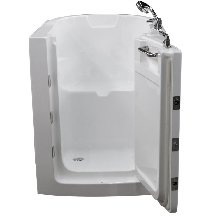 Durango White Fiberglass Walk-In Soaking Bathtub with Left Hand Door