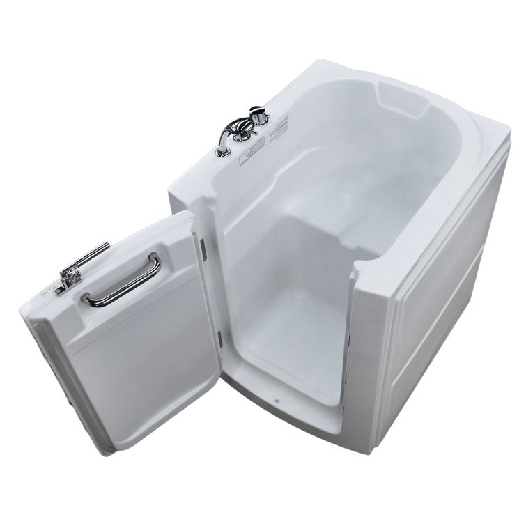 Durango White Fiberglass Walk-In Soaking Bathtub with Left Hand Door