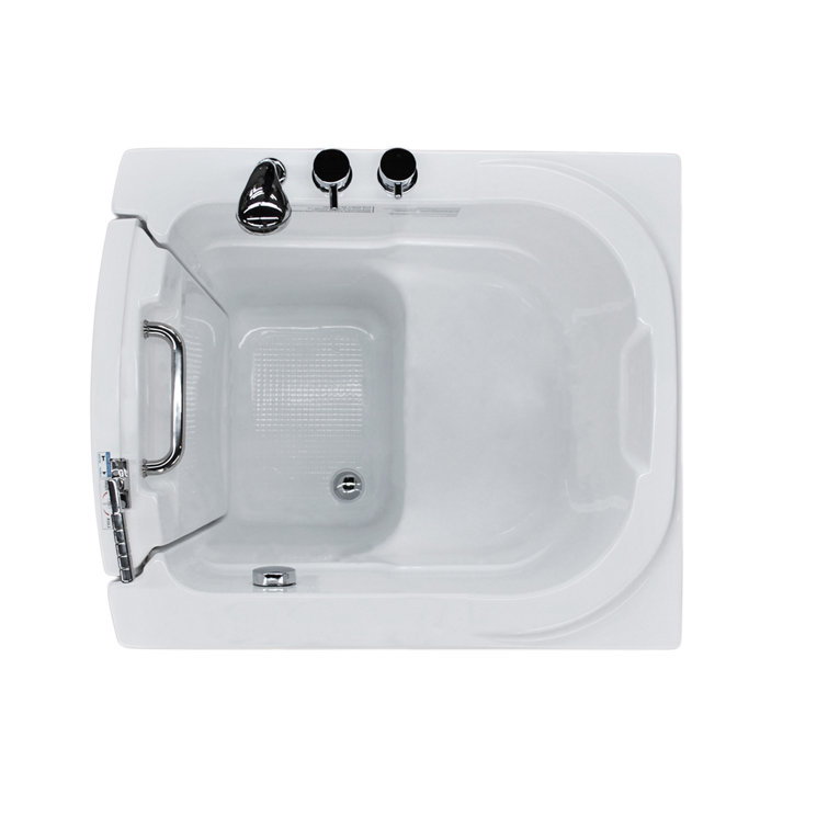 Durango White Fiberglass Walk-In Soaking Bathtub with Left Hand Door