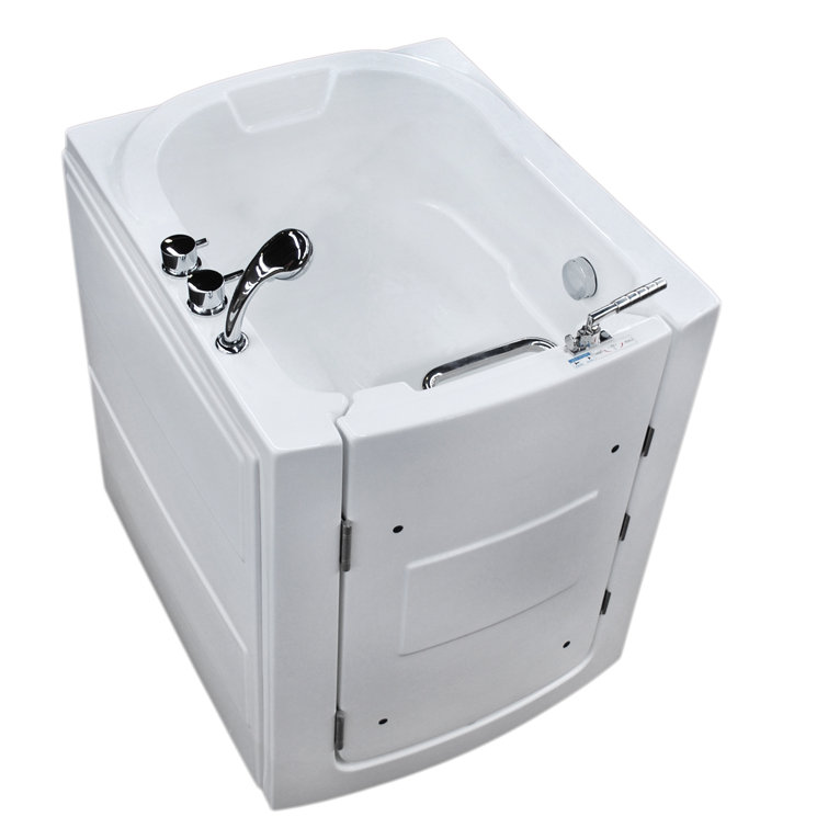 Durango White Fiberglass Walk-In Soaking Bathtub with Left Hand Door
