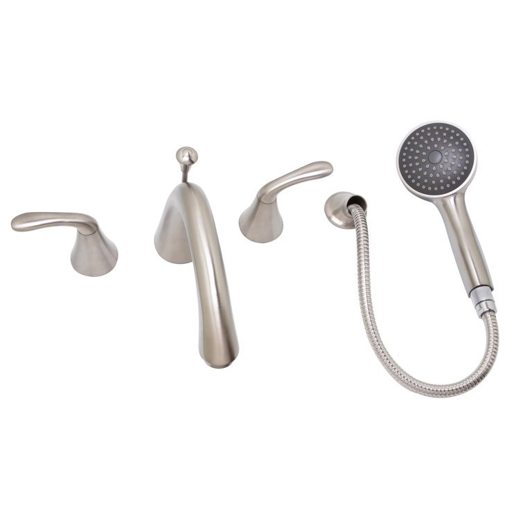 Satin Nickel Brass Roman Tub Faucet with Diverter