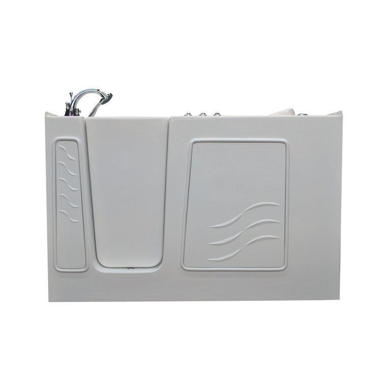 Tucson 60'' x 30'' White Fiberglass Walk-in Air Bathtub with Faucet
