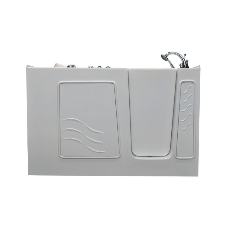 Rampart 60'' White Fiberglass Walk-In Whirlpool Bathtub