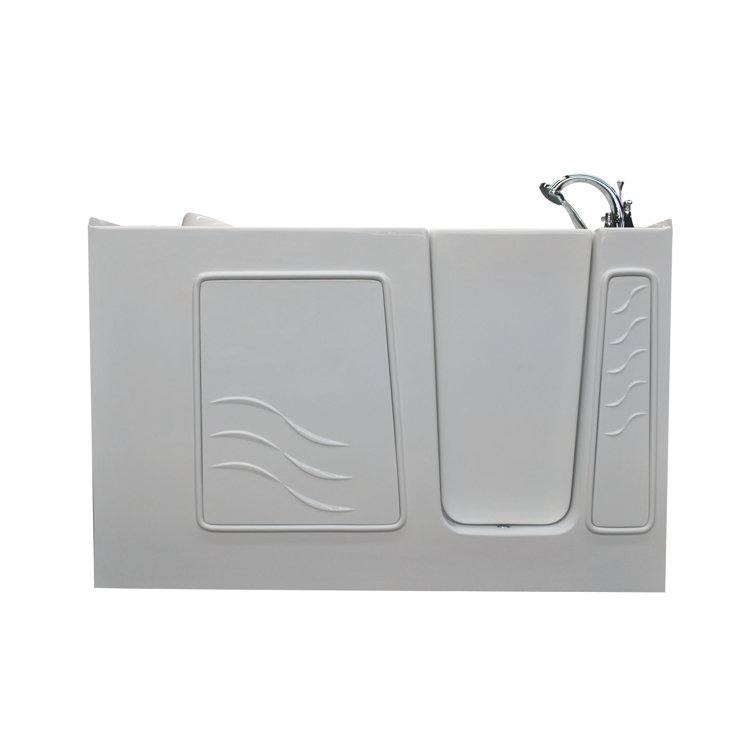 Tucson 60'' White Fiberglass Walk-in Soaking Bathtub