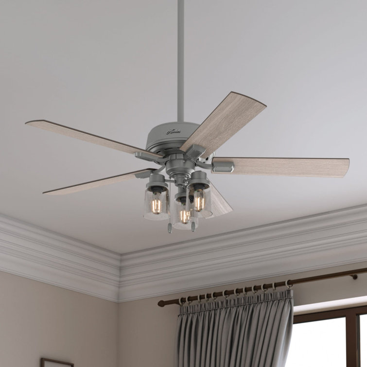 Matte Silver 52" Hartland Low Profile Ceiling Fan with LED Light