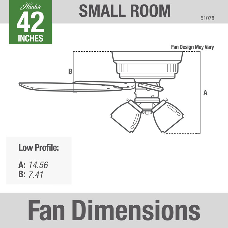 42" Premier Bronze Low Profile Ceiling Fan with LED Light Kit
